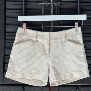 Chic Cream Textured Shorts